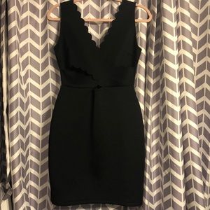 Scallop black dress